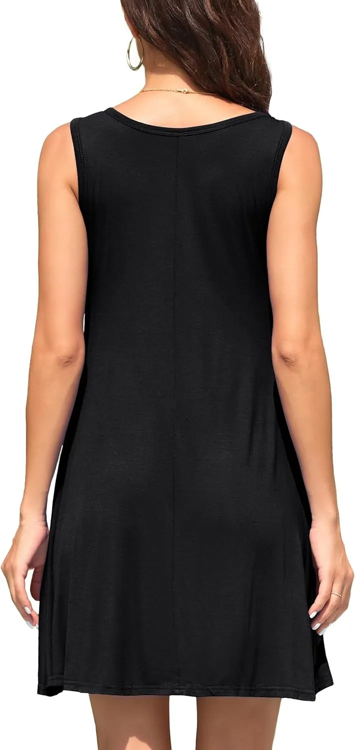 WEACZZY Women Summer Casual Swing T Shirt Dresses Beach Cover up Loose Dress