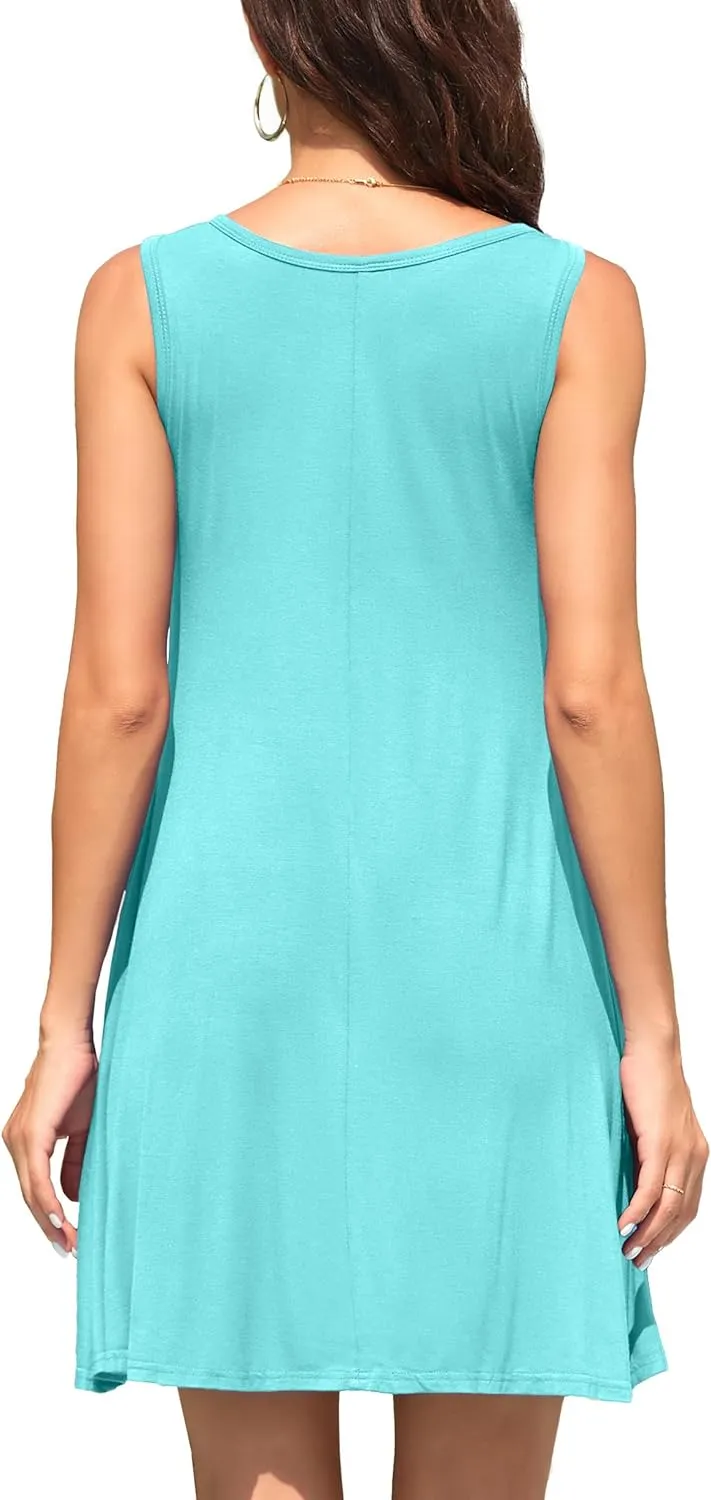 WEACZZY Women Summer Casual Swing T Shirt Dresses Beach Cover up Loose Dress