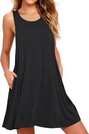 WEACZZY Women Summer Casual Swing T Shirt Dresses Beach Cover up Loose Dress