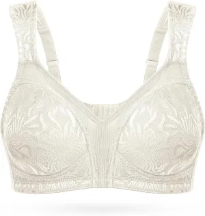 Wingslove Women's Full Coverage Non Padded Comfort Minimizer Wire-Free Bra Plus Size