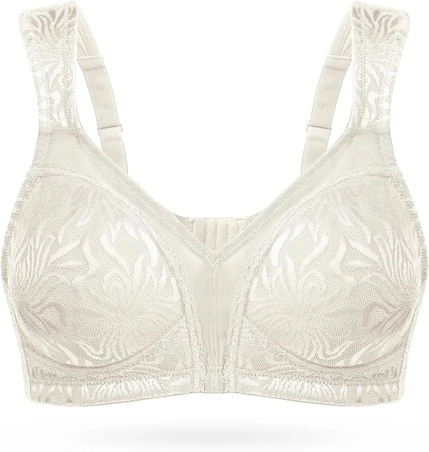 Wingslove Women's Full Coverage Non Padded Comfort Minimizer Wire-Free Bra Plus Size