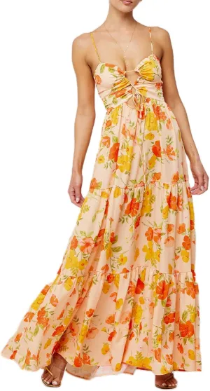 Women Boho Graphic Cami Maxi Dress Spaghetti Strap Flowy Long Beach Sun Dress Summer Vacation Floral Maxi Dress