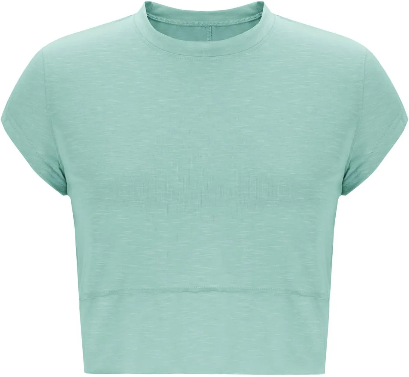 Women's Athletic T-Shirts Fashion Irregular Hem Crewneck Cap Sleeve Cropped Tops Lightweight Breathable Yoga Gym Tees
