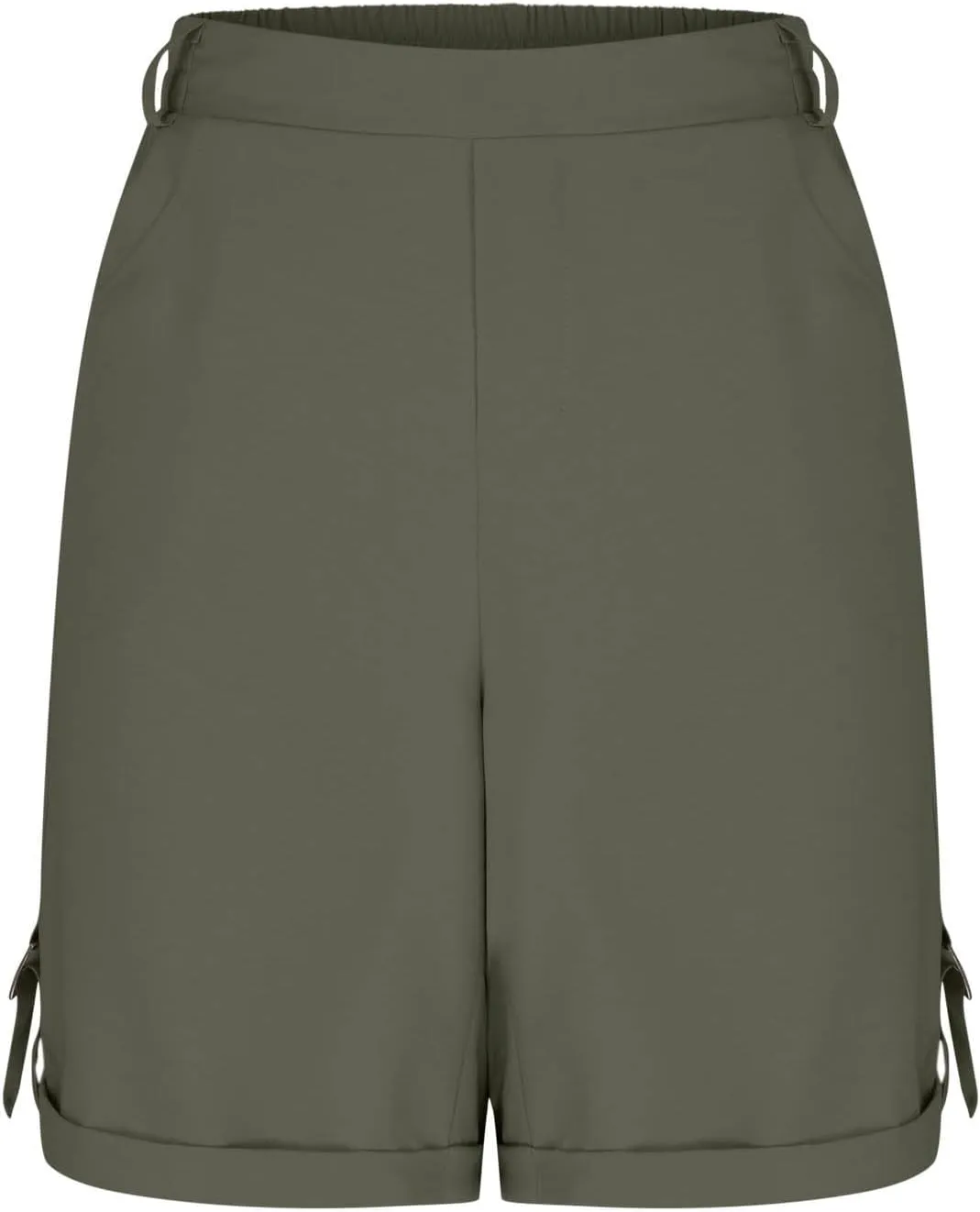 Women's Hiking Cargo Shorts with Pockets Quick Dry Lightweight Elastic High Waist Shorts Cuffed Hem Casual Summer Pant