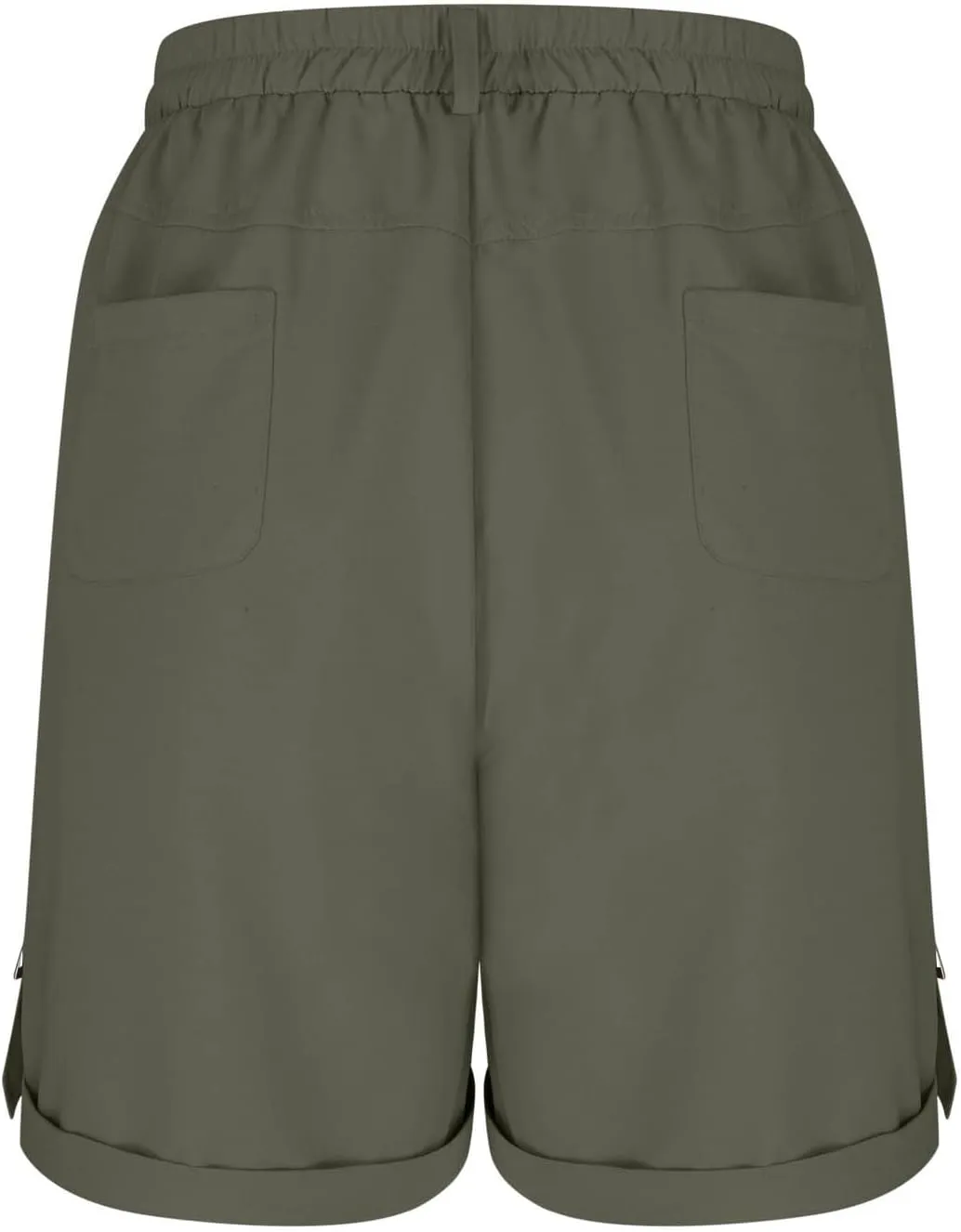 Women's Hiking Cargo Shorts with Pockets Quick Dry Lightweight Elastic High Waist Shorts Cuffed Hem Casual Summer Pant