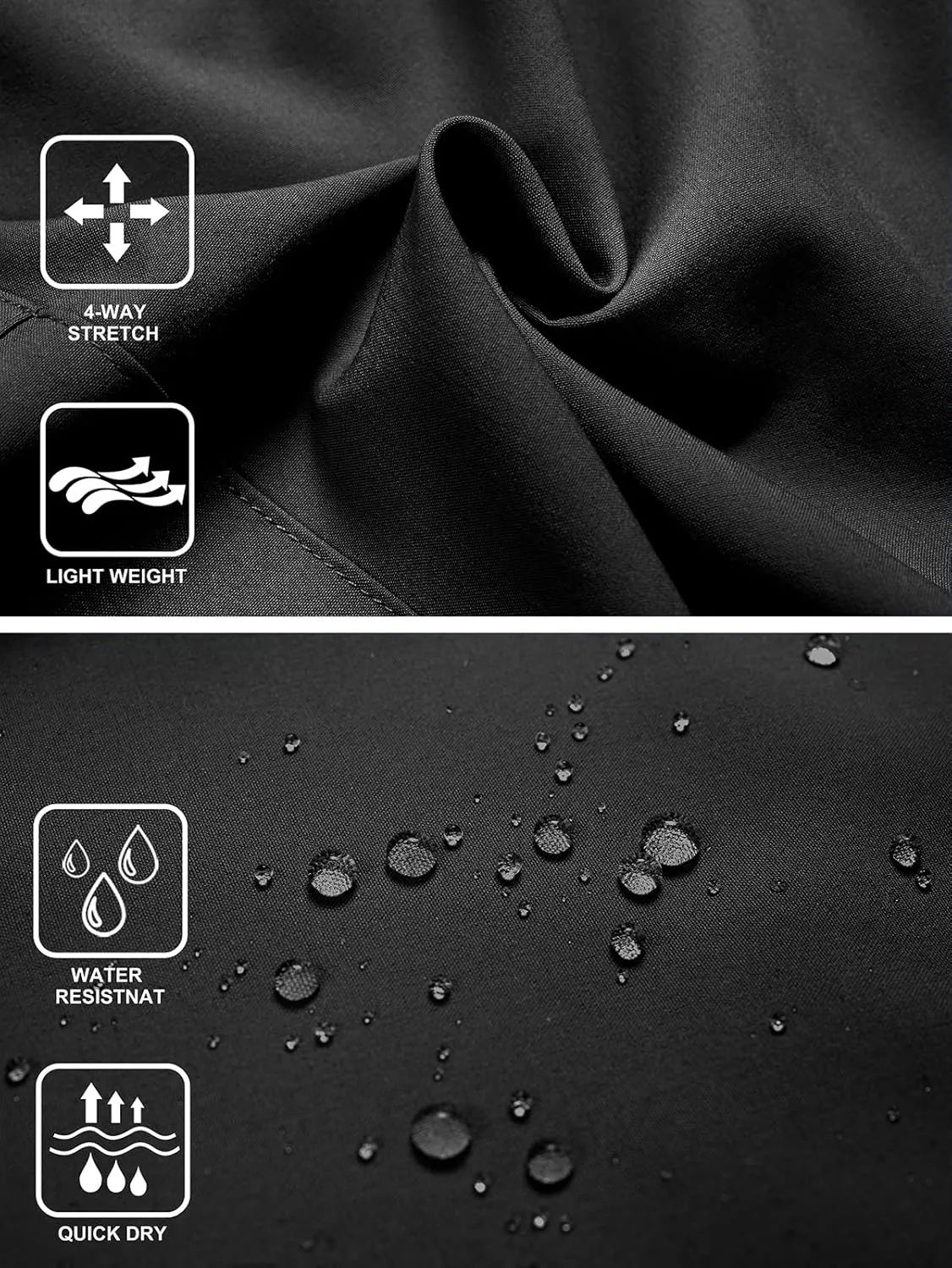 Women's Lightweight Hiking Cargo Shorts Quick Dry Athletic Shorts for Camping Travel Golf with Zipper Pockets Water Resistant