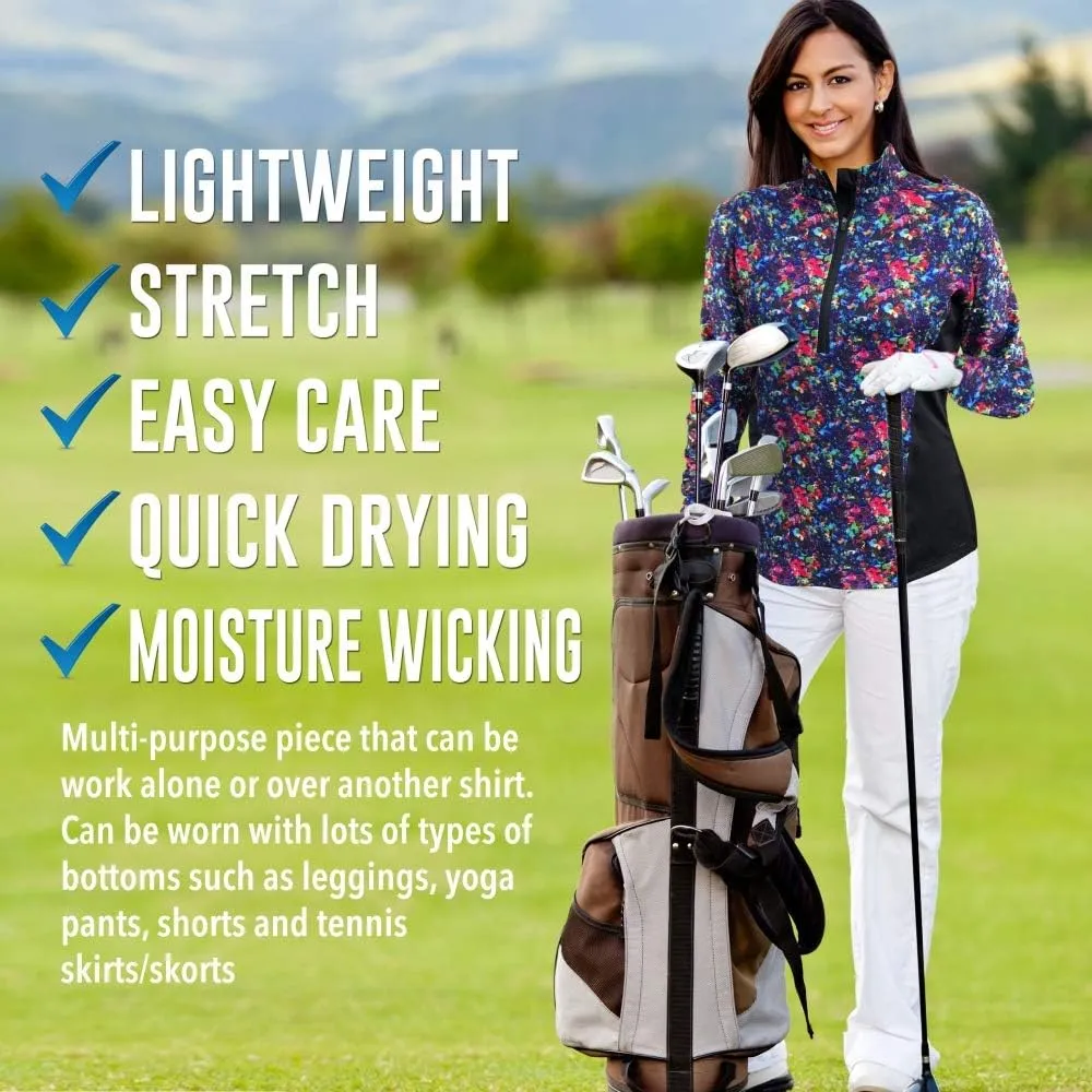 Women's Tennis Golf Running Pullover Sports Jacket, Half Zip, Pocket