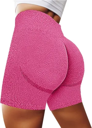 Yoga Shorts for Women Lightweight High Rise Bike Shorts Butt Lifting Tummy Control Ruched Booty Yoga Short Pants