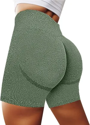Yoga Shorts for Women Lightweight High Rise Bike Shorts Butt Lifting Tummy Control Ruched Booty Yoga Short Pants