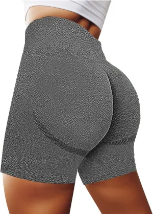 Yoga Shorts for Women Lightweight High Rise Bike Shorts Butt Lifting Tummy Control Ruched Booty Yoga Short Pants