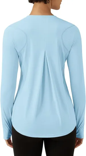 ZHENWEI Women Long Sleeve Shirts UPF 50  Uv Sun Protection Tops Workout Athletic Golf Running Gym Rash Guard