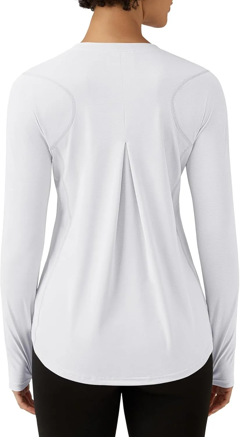 ZHENWEI Women Long Sleeve Shirts UPF 50  Uv Sun Protection Tops Workout Athletic Golf Running Gym Rash Guard