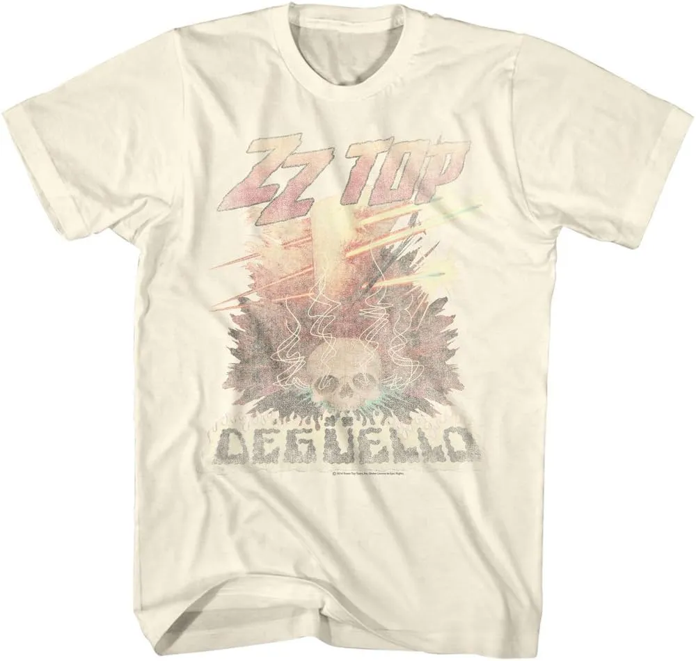ZZ Top Rock Band Music Group Vintage Style Deguello Faded Logo Adult T-Shirt Tee