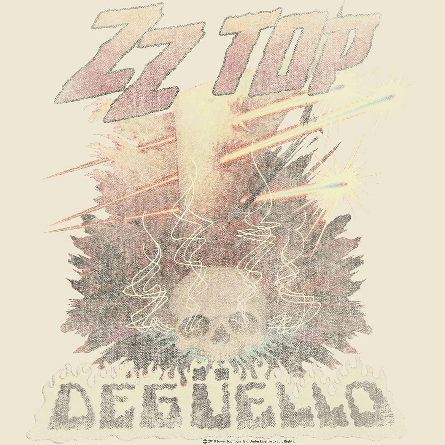 ZZ Top Rock Band Music Group Vintage Style Deguello Faded Logo Adult T-Shirt Tee